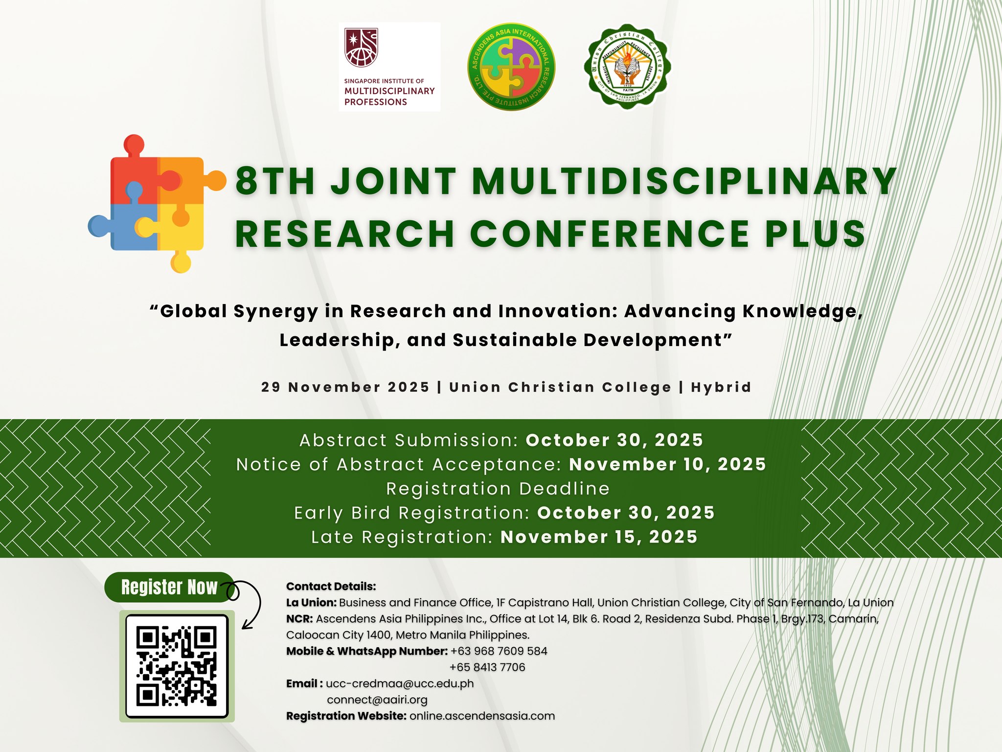 𝐔𝐧𝐢𝐨𝐧 𝐂𝐡𝐫𝐢𝐬𝐭𝐢𝐚𝐧 𝐂𝐨𝐥𝐥𝐞𝐠𝐞 𝐚𝐧𝐝 𝐏𝐚𝐫𝐭𝐧𝐞𝐫𝐬 𝐋𝐚𝐮𝐧𝐜𝐡 𝐭𝐡𝐞 𝟖𝐭𝐡 𝐉𝐨𝐢𝐧𝐭 𝐌𝐮𝐥𝐭𝐢𝐝𝐢𝐬𝐜𝐢𝐩𝐥𝐢𝐧𝐚𝐫𝐲 𝐑𝐞𝐬𝐞𝐚𝐫𝐜𝐡 𝐂𝐨𝐧𝐟𝐞𝐫𝐞𝐧𝐜𝐞 𝐏𝐥𝐮𝐬