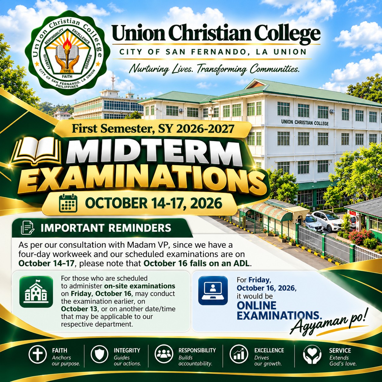 MIDTERM EXAMINATIONS | First Semester, SY 2026–2027